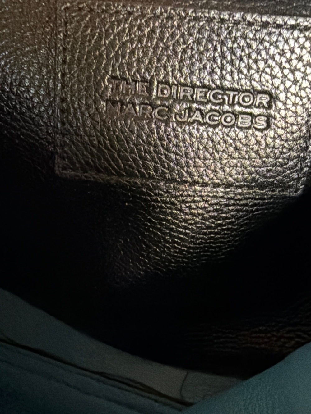 Marc Jacobs Leather Tote The Director Black Leather With Blue Lining Large EUC - Picture 12 of 16